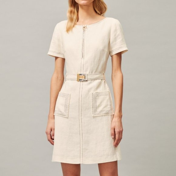 TORY BURCH LINEN SHIFT DRESS Size 4 - Picture 1 of 10
